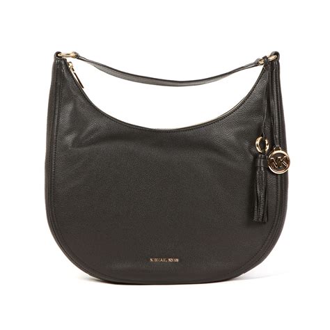 michael kors lydia lg hobo black|Michael Kors Lydia Large Hobo Bag, Black .